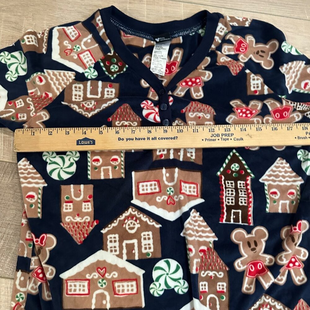 DISNEY MICKEY MOUSE GINGER BREAD HOUSE WOMENS PAJAMAS MEDIUM 8-10 - Picture 6 of 12